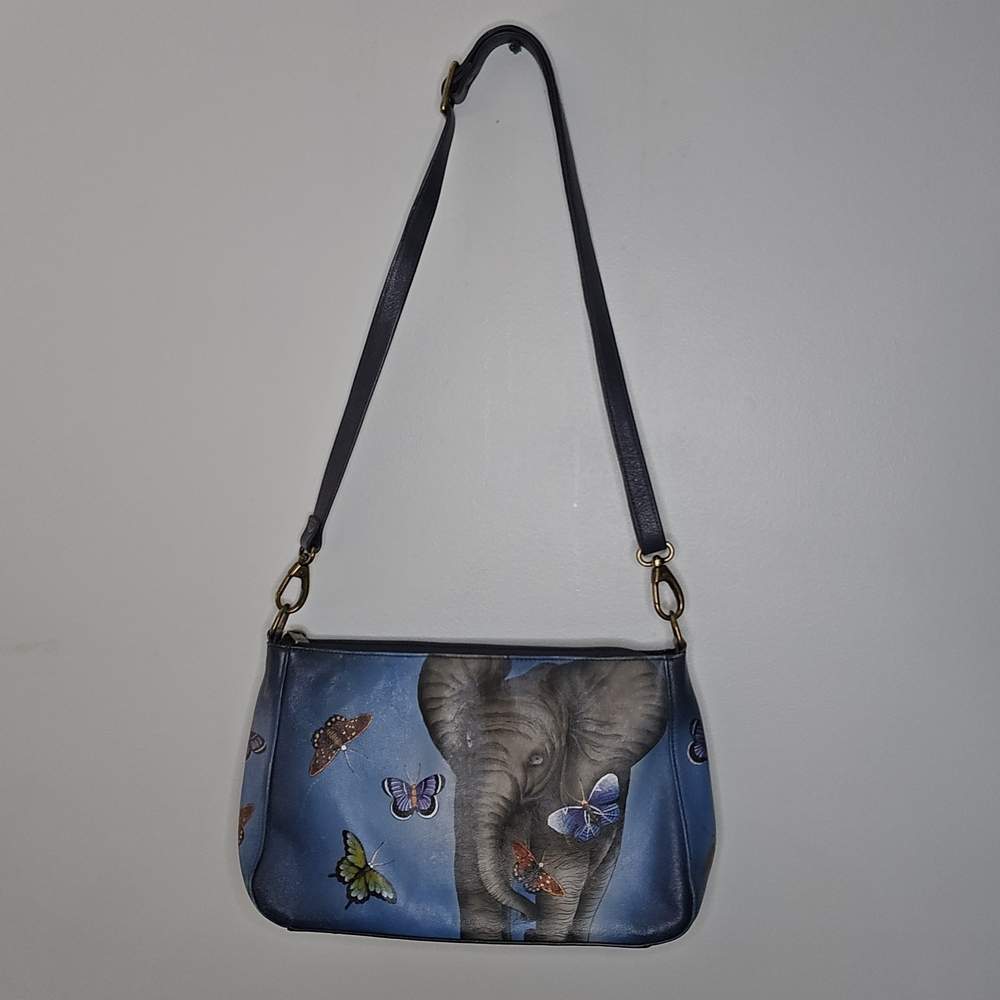 Anushka Lucky Hand Painted Elephant Love Leather Crossbody Bag